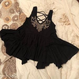Free People Black Sequin Tunic
